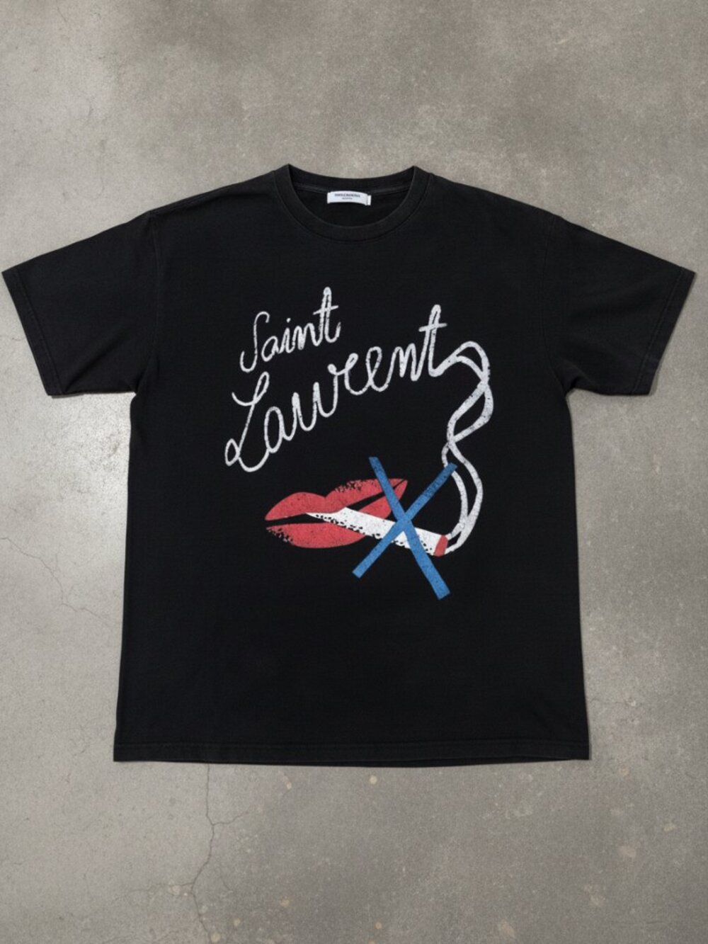 Saint Laurent Inspired Graphic Tee | Smoking Lipstick Design | Black Aesthetic